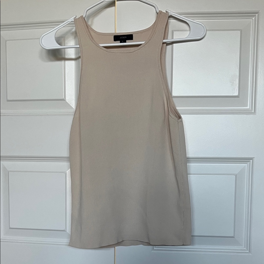 J.Crew Ribbed Taupe Sleeveless Top